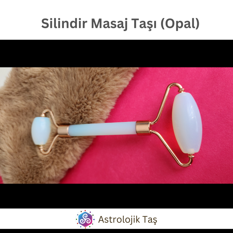 Opal Doğal Taş Yüz Masaj Silindiri (Roz Face Roller)