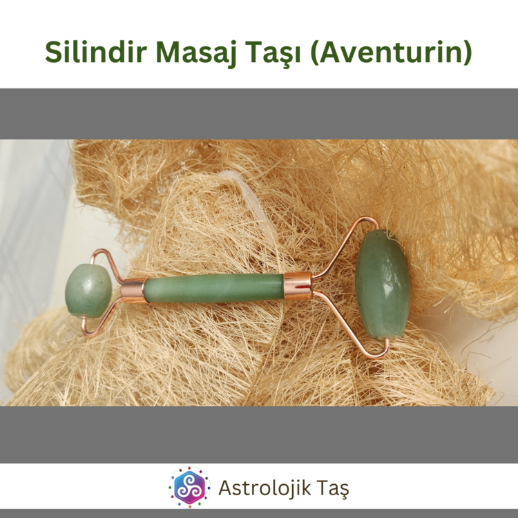 Aventurin Doğal Taş Yüz Masaj Silindiri (Roz Face Roller)