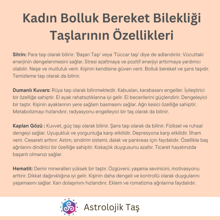 Kadın Bolluk Bereket Bilekliği
