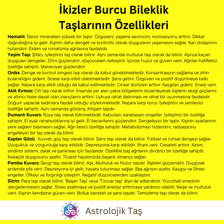 İkizler Burcu Bilekliği
