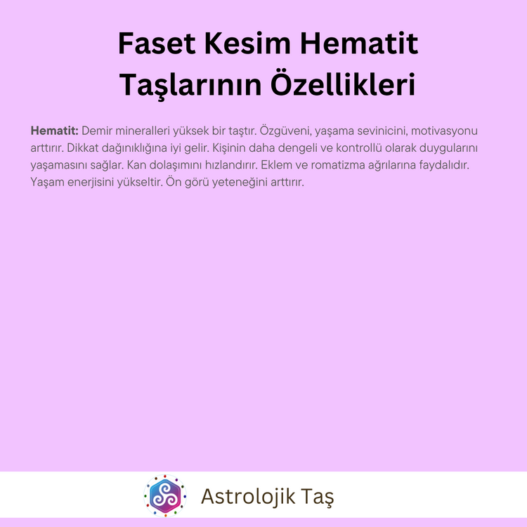 Faset Kesim Hematit Asaleti Bilekliği