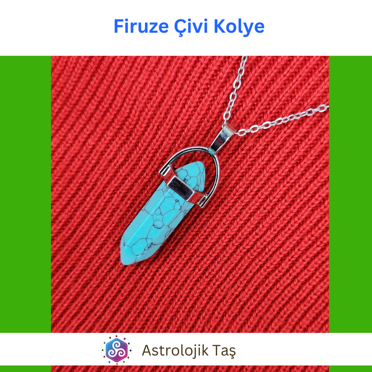 Turkuaz Firuze Doğal Taş Çivi Kolye