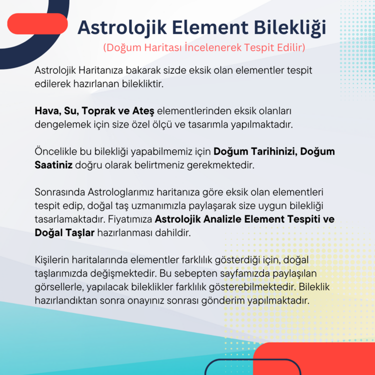 Astrolojik Element Bilekliği (Doğum Haritası İncelenerek Tespit Edilir)
