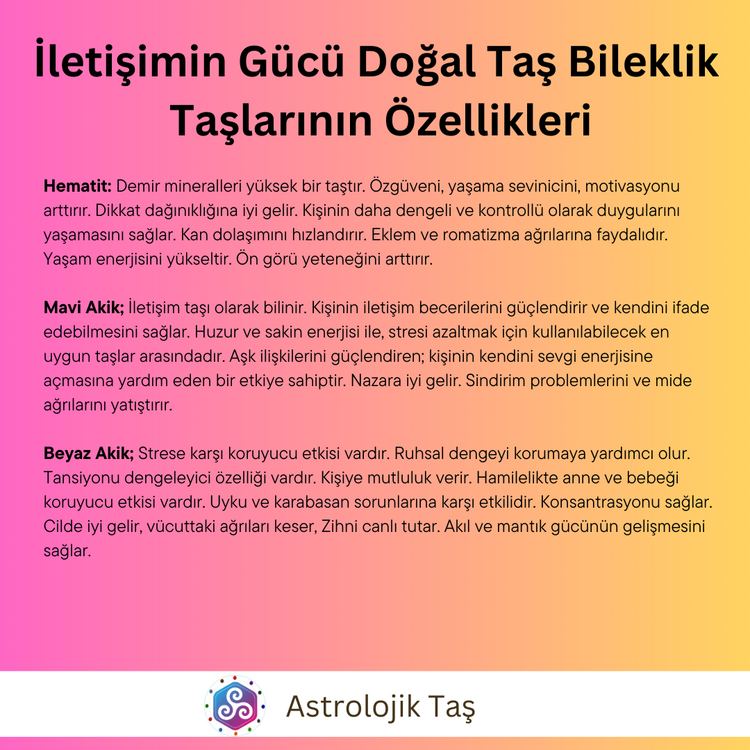 İletişimin Gücü Doğal Taş Bileklik