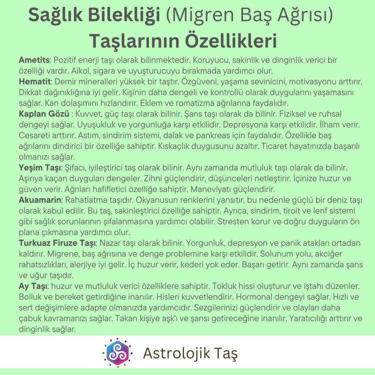 Sağlık Bilekliği (Migren Başağrısı)
