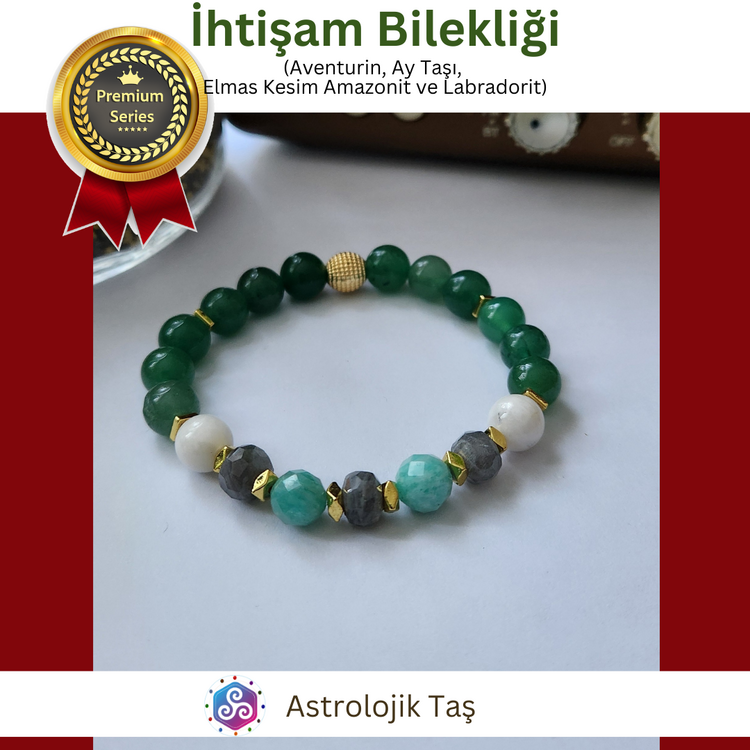 İhtişam Bilekliği (Aventurin, Ay Taşı, Elmas Kesim Amazonit ve Labradorit)