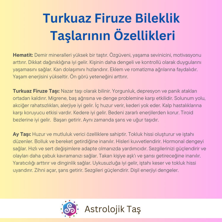 Turkuaz Firuze Doğal Taş Bileklik
