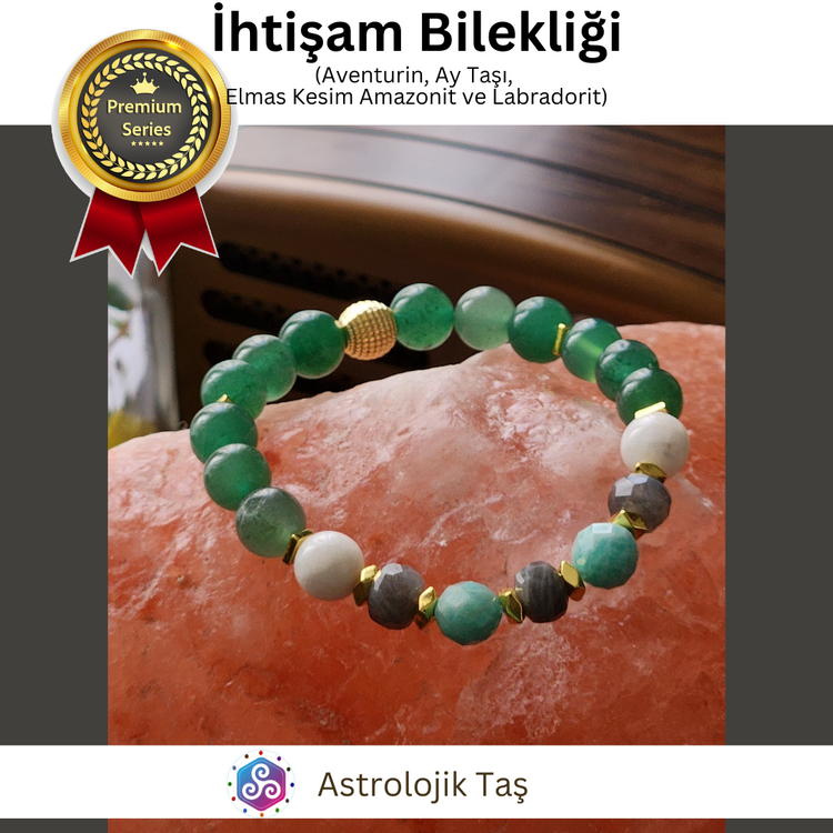 İhtişam Bilekliği (Aventurin, Ay Taşı, Elmas Kesim Amazonit ve Labradorit)