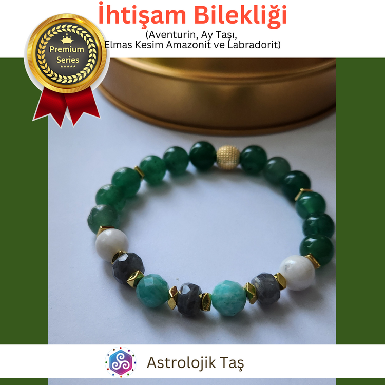 İhtişam Bilekliği (Aventurin, Ay Taşı, Elmas Kesim Amazonit ve Labradorit)