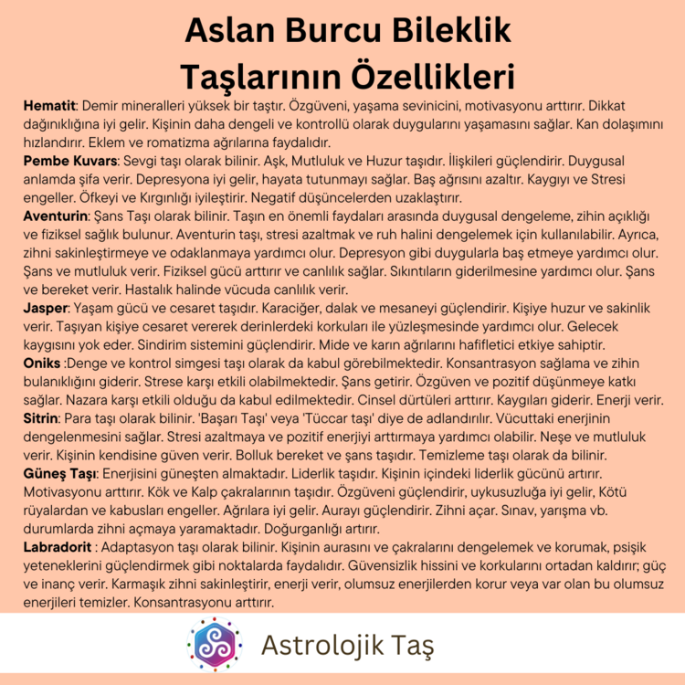 Aslan Burcu Bilekliği