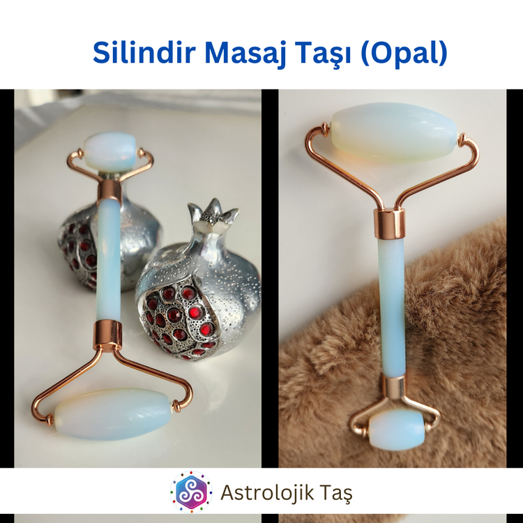 Opal Doğal Taş Yüz Masaj Silindiri (Roz Face Roller)