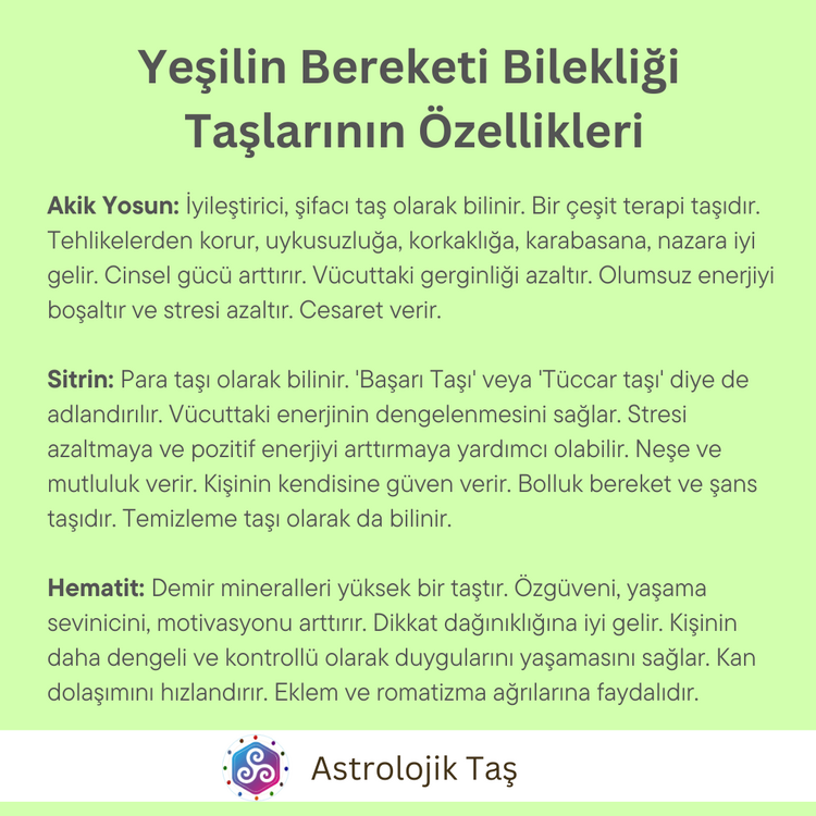 Yeşilin Bereketi Bilekliği