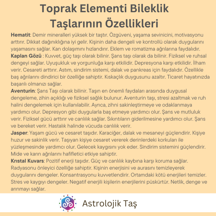 Toprak Elementi Bilekliği