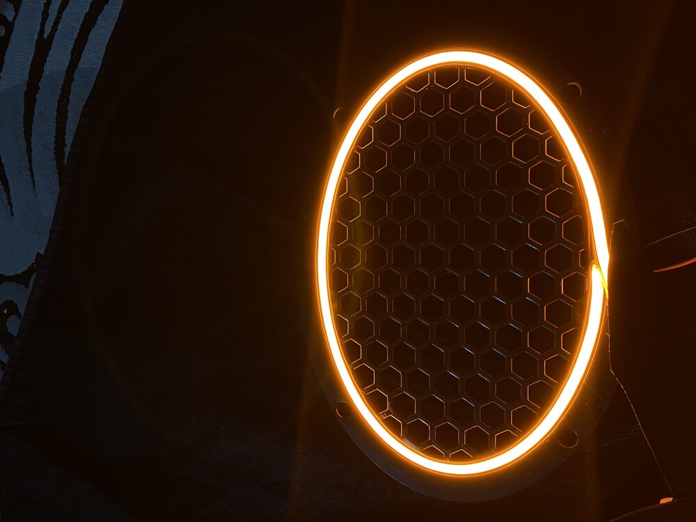 6x9 Cm Amber Neon Ledli Hoparlör Kapağı (2 Adet)
