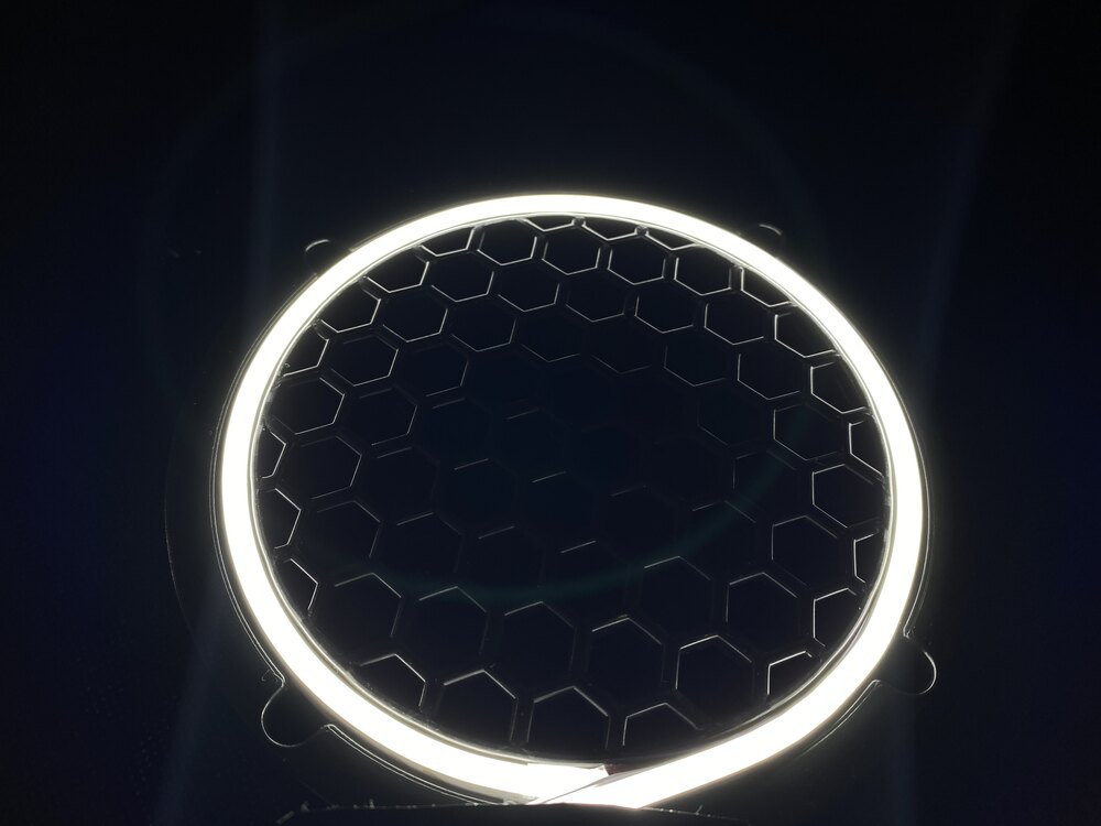 20 Cm Beyaz Neon Ledli Midrange Kapağı (2 Adet)