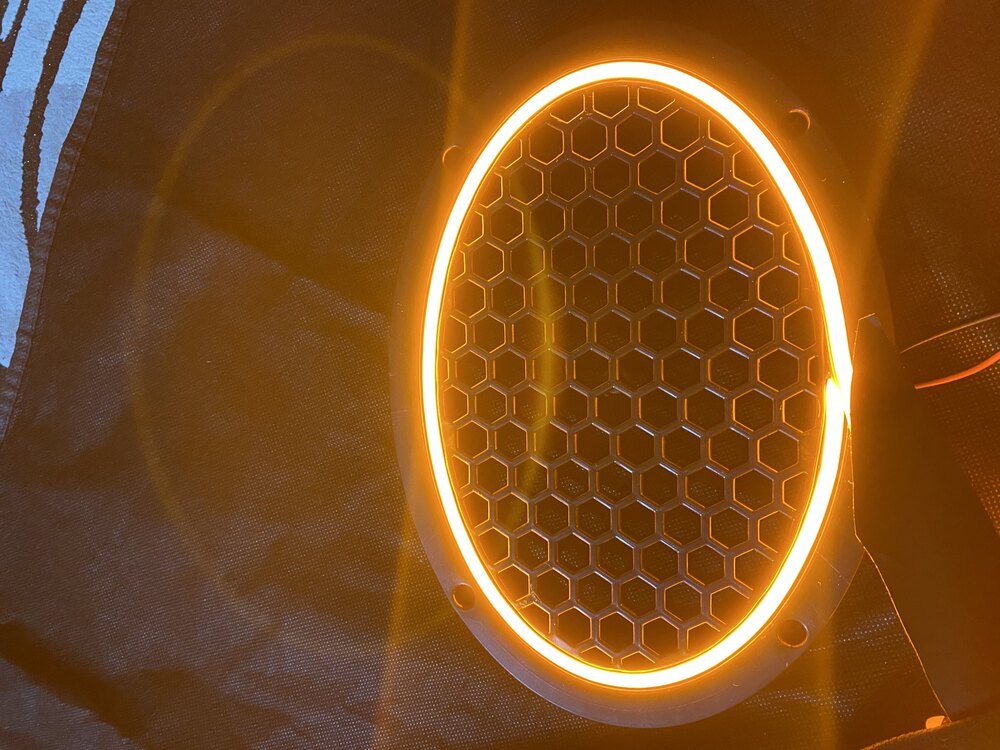 6x9 Cm Amber Neon Ledli Hoparlör Kapağı (2 Adet)