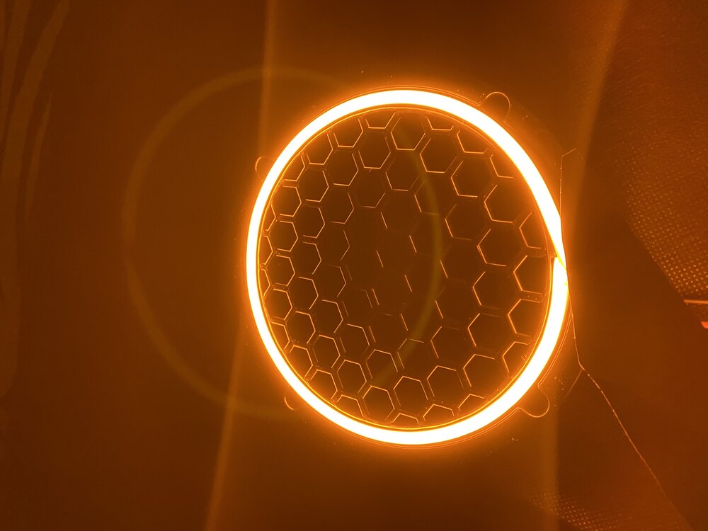 16 Cm Amber Neon Ledli Midrange Kapağı (2 Adet)