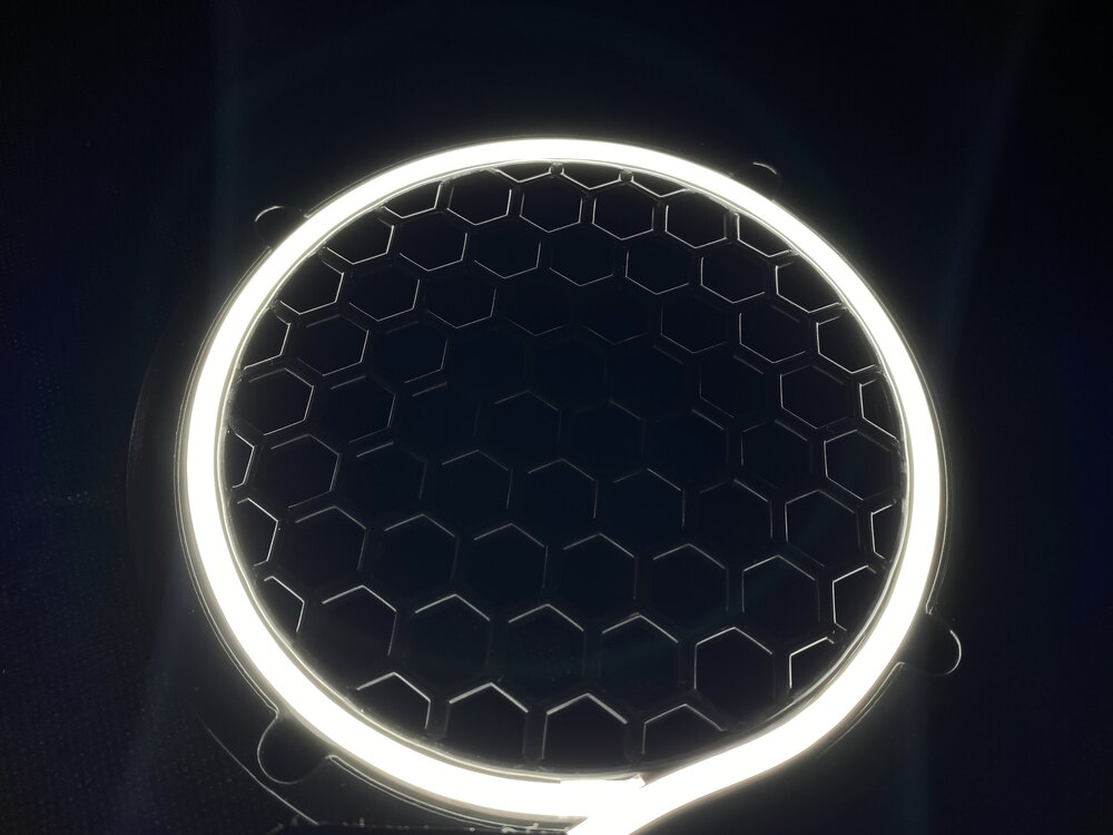 16 Cm Beyaz Neon Ledli Midrange Kapağı (2 Adet)