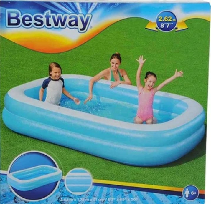 Bestway Dikdörtgen Şişme Aile HAVUZU(262X175X51CM)