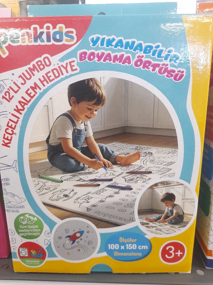 PENMARK BOYAMA HALISI + 12 Lİ JUMBO KEÇELİ BOYA