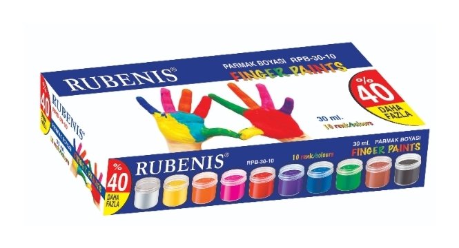 RUBENİS 10 RENK 30 ML.ŞİŞEDE PARMAK BOYA