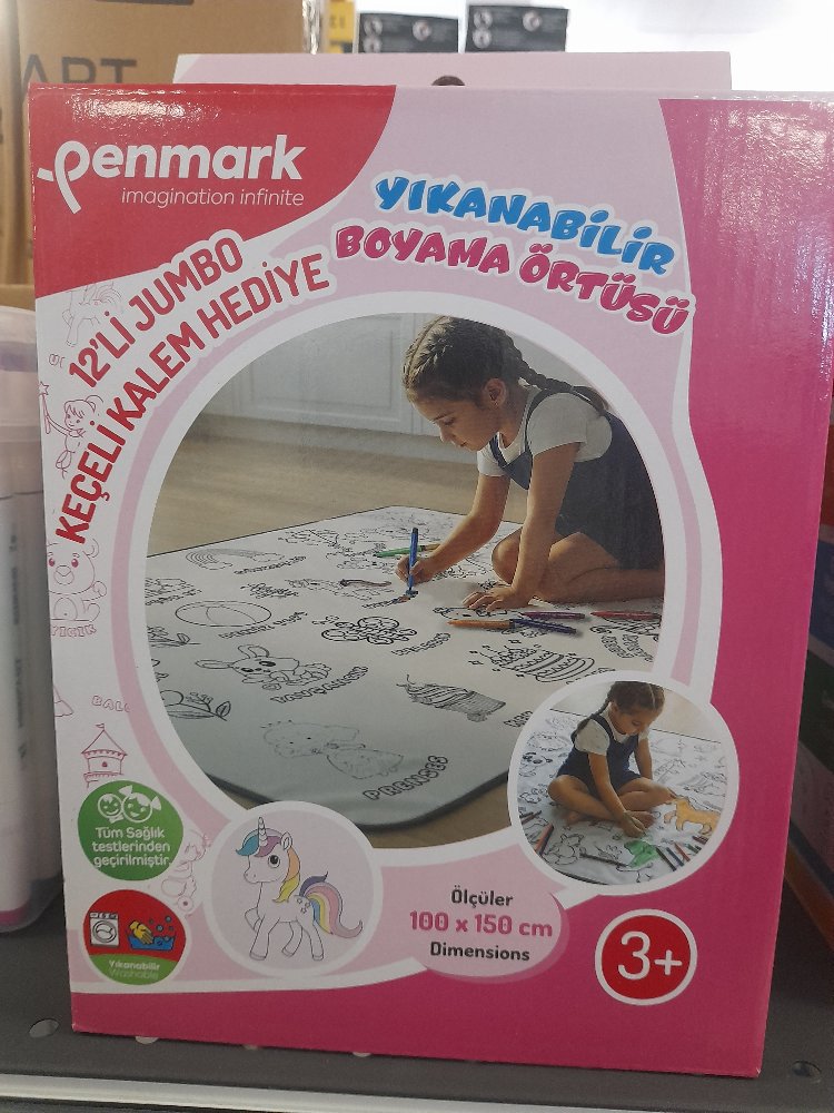 Penmark Boyama Halısı + 12 'li Jumbo Keçeli Kalem Kız