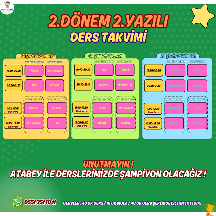 Ortaokul 2.Dönem 2.Yazılı Online Canlı Ders Kampı