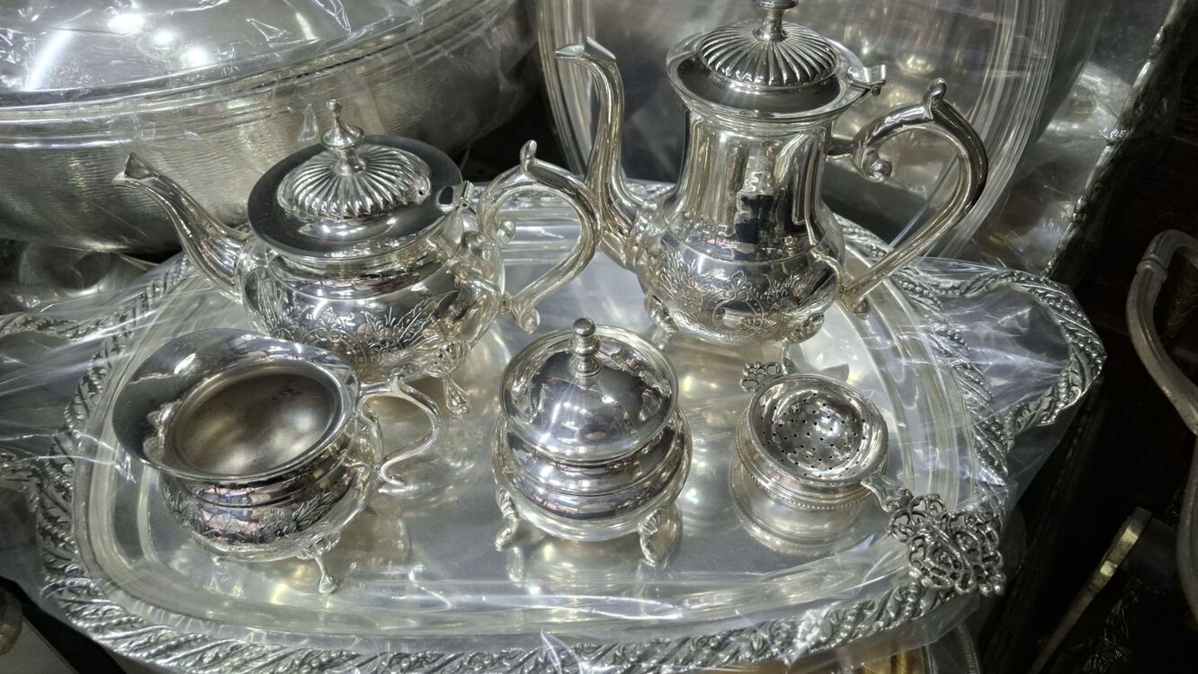 Gümüş Kaplama Çay Kahve Takımı