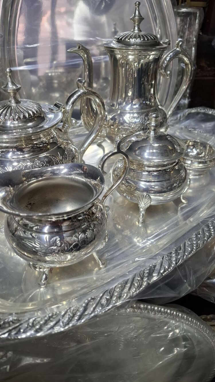 Gümüş Kaplama Çay Kahve Takımı