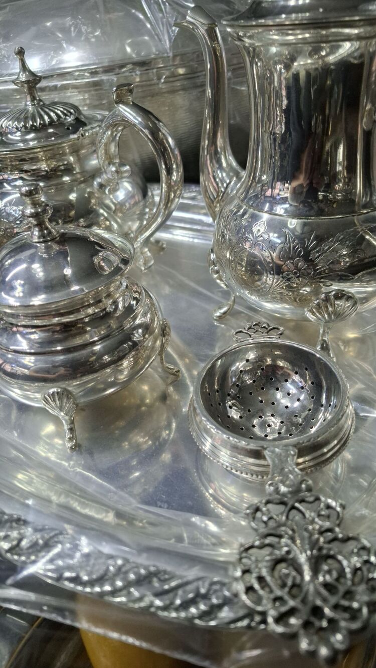 Gümüş Kaplama Çay Kahve Takımı