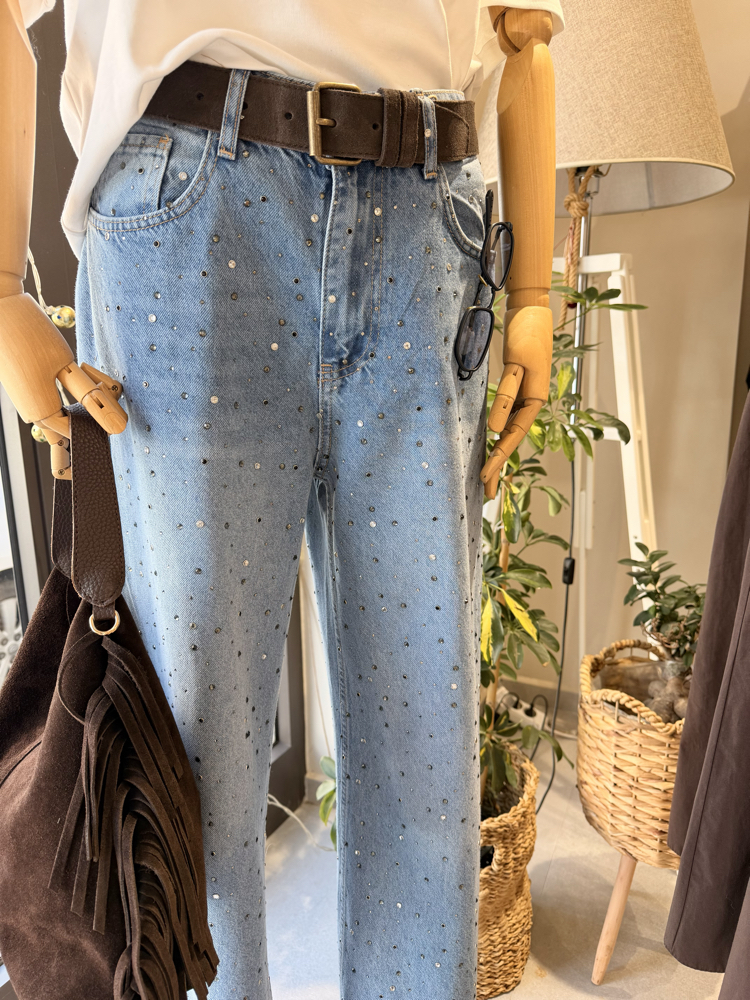Taşlı Jean Pantolon