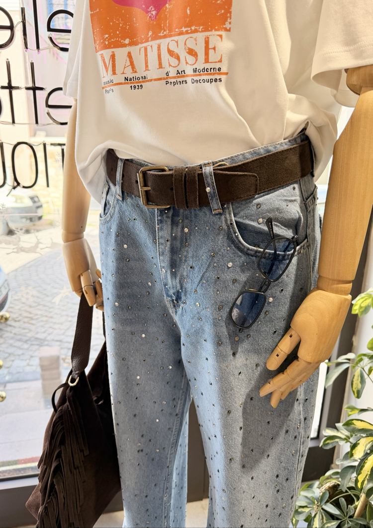 Taşlı Jean Pantolon