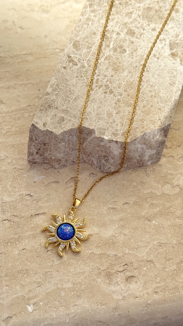 Sun gold opal kolye 