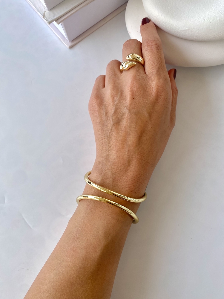 14k Altın Kaplama Gold Kelepçe