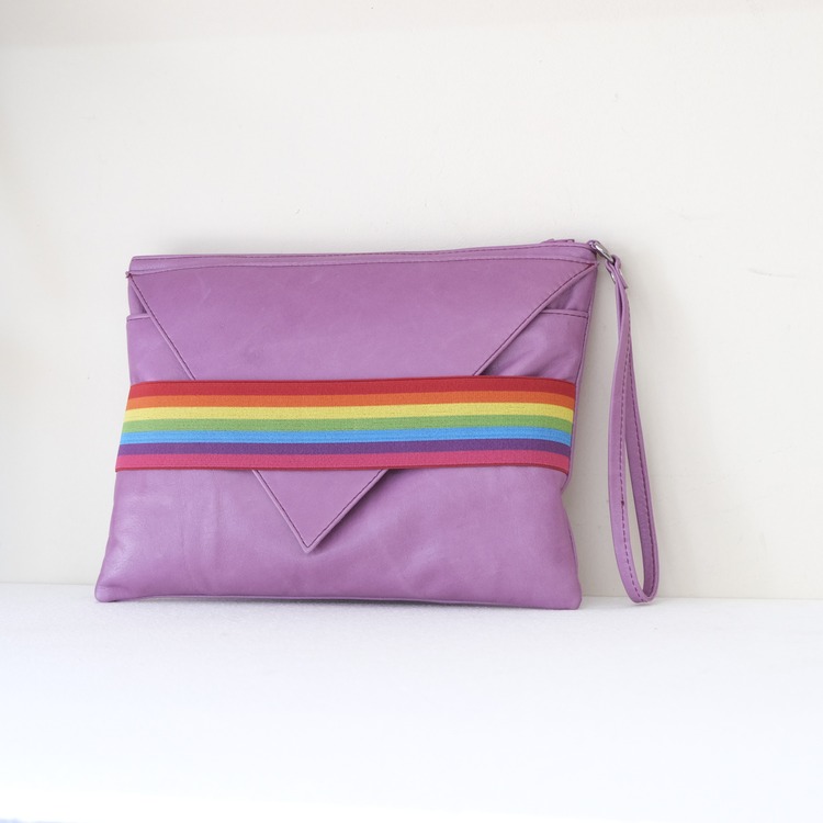 Violet Lover Clutch ★  Gökkuşağı Deri Portföy çanta