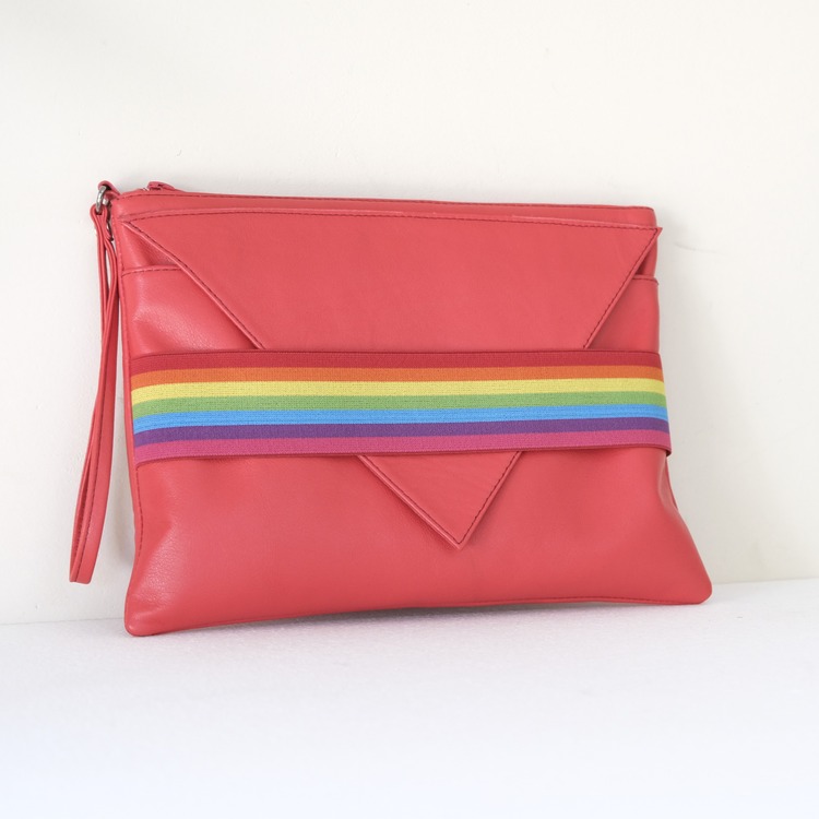 Red Lover Clutch ★ Gökkuşağı Kırmızı Deri Portföy Çanta