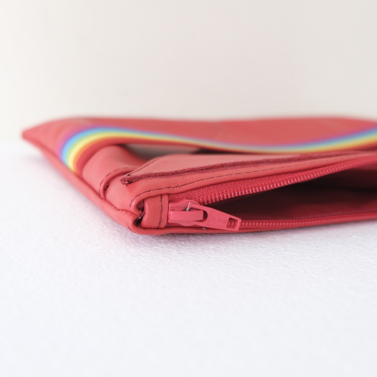 Red Lover Clutch ★ Gökkuşağı Kırmızı Deri Portföy Çanta