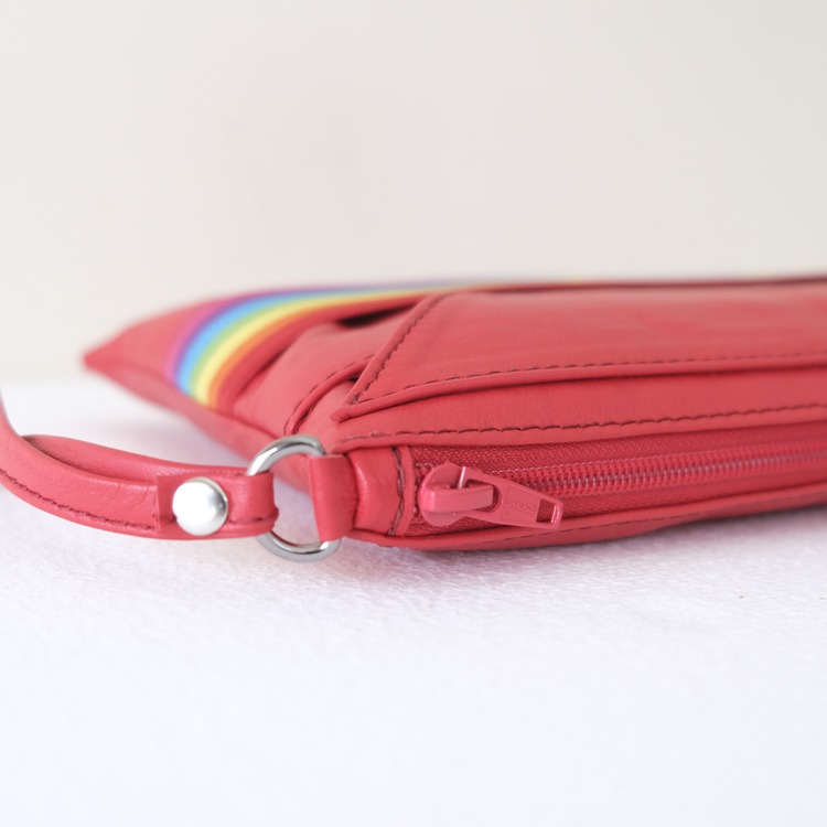 Red Lover Clutch ★ Gökkuşağı Kırmızı Deri Portföy Çanta