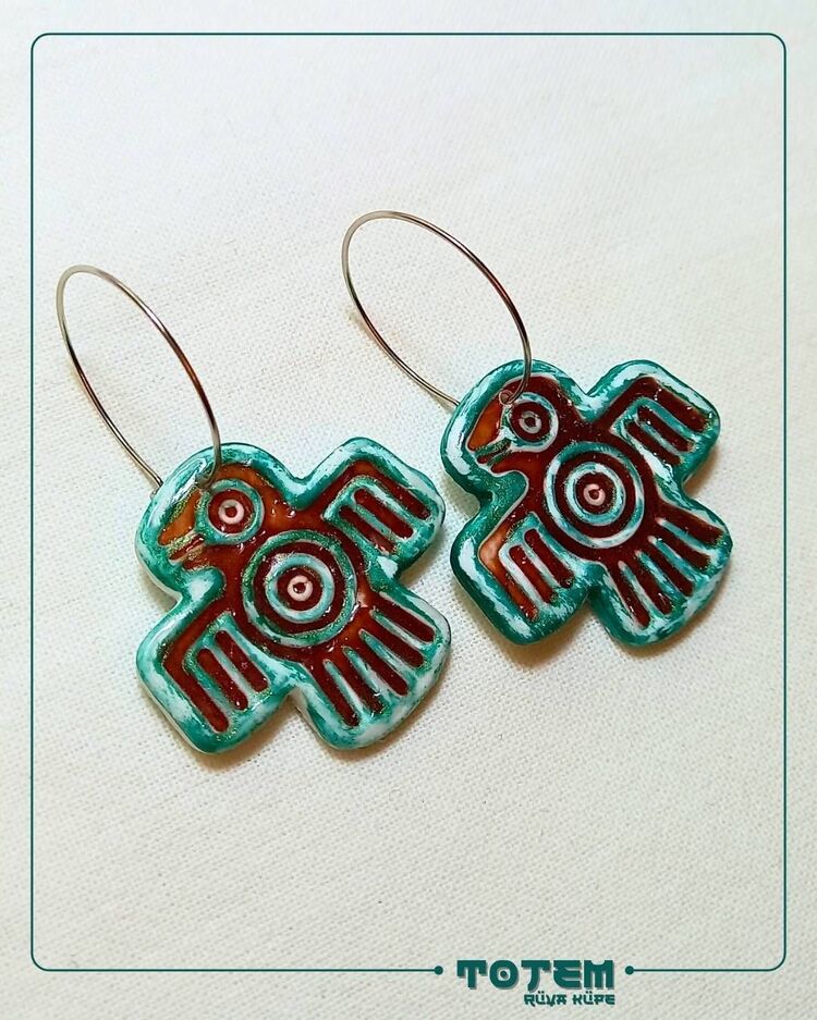 Totem Koleksiyonu Rüya Kuş Motifli Küpe 