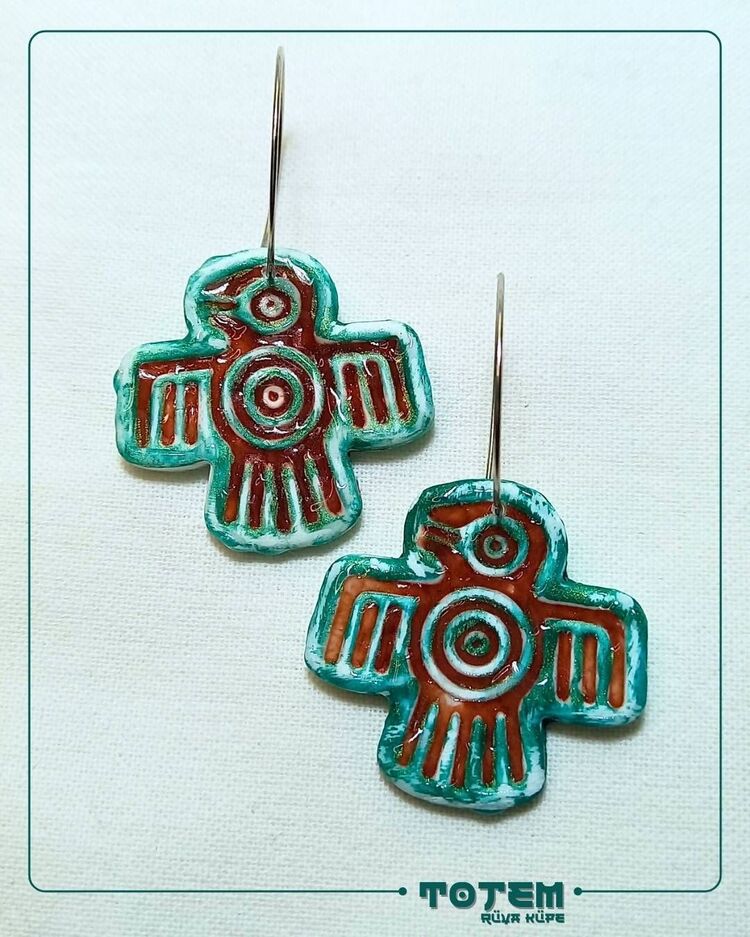 Totem Koleksiyonu Rüya Kuş Motifli Küpe 