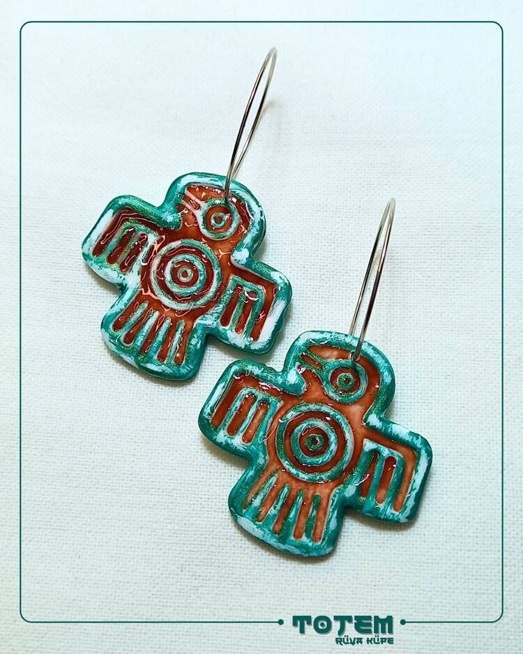 Totem Koleksiyonu Rüya Kuş Motifli Küpe 