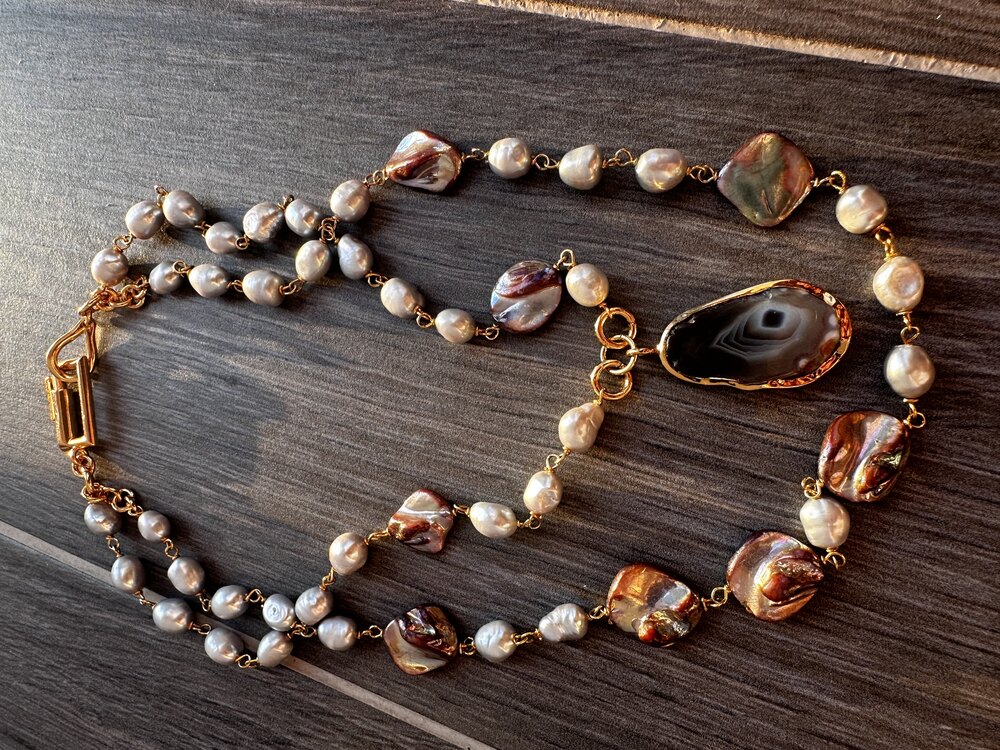 Pearly Agate Kolye