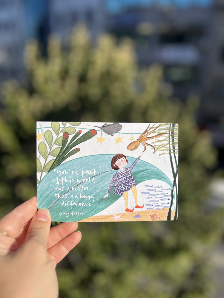 ahtapottan öğrendiklerim -kartpostal