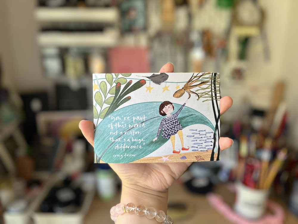 ahtapottan öğrendiklerim -kartpostal