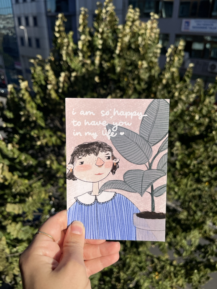 happy to have u in my life -kartpostal
