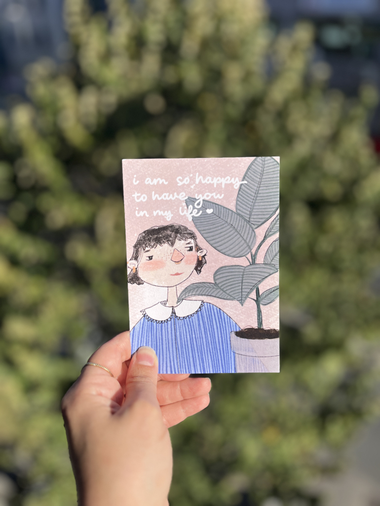happy to have u in my life -kartpostal