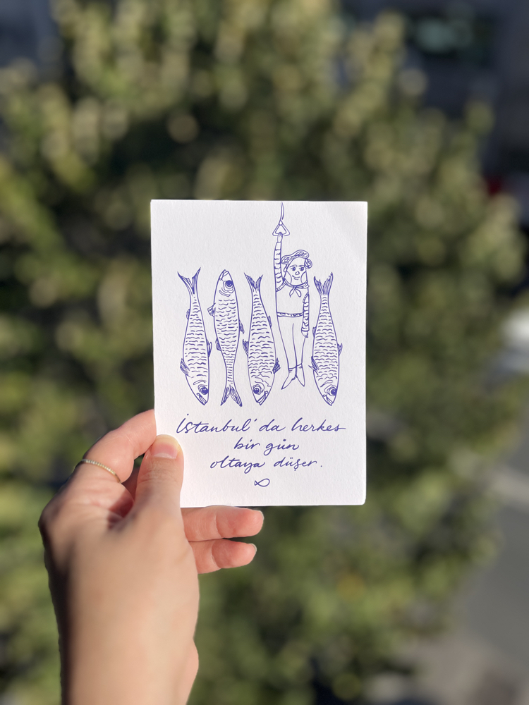 eyvah, oltaya düştük! -kartpostal