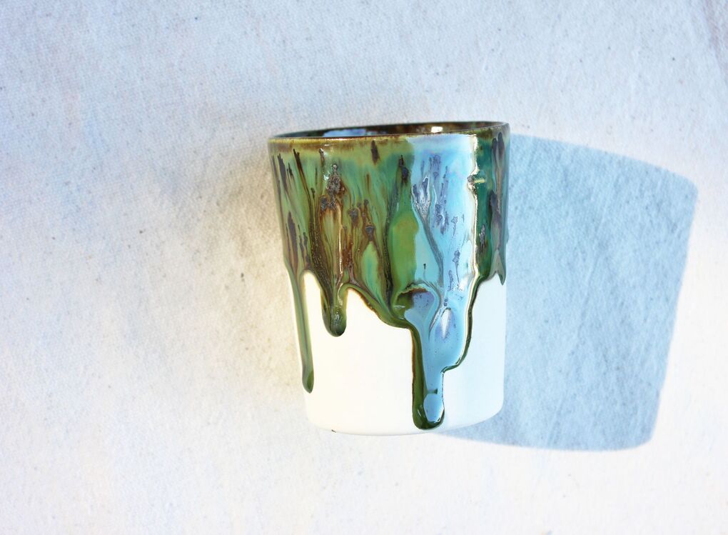El yapımı stoneware kupa