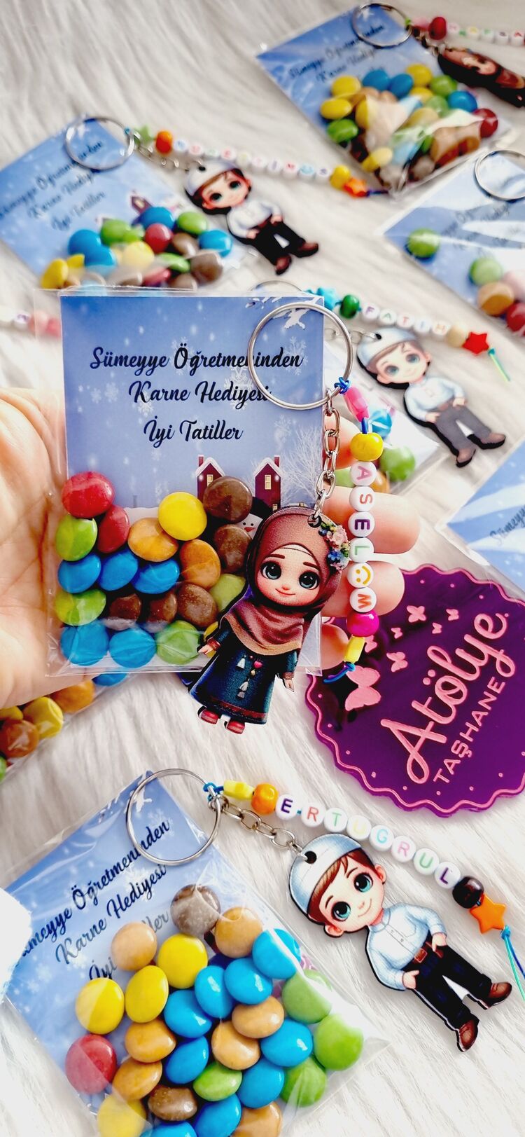 İsimli Ahşap Çocuk Figür Anahtarlık
