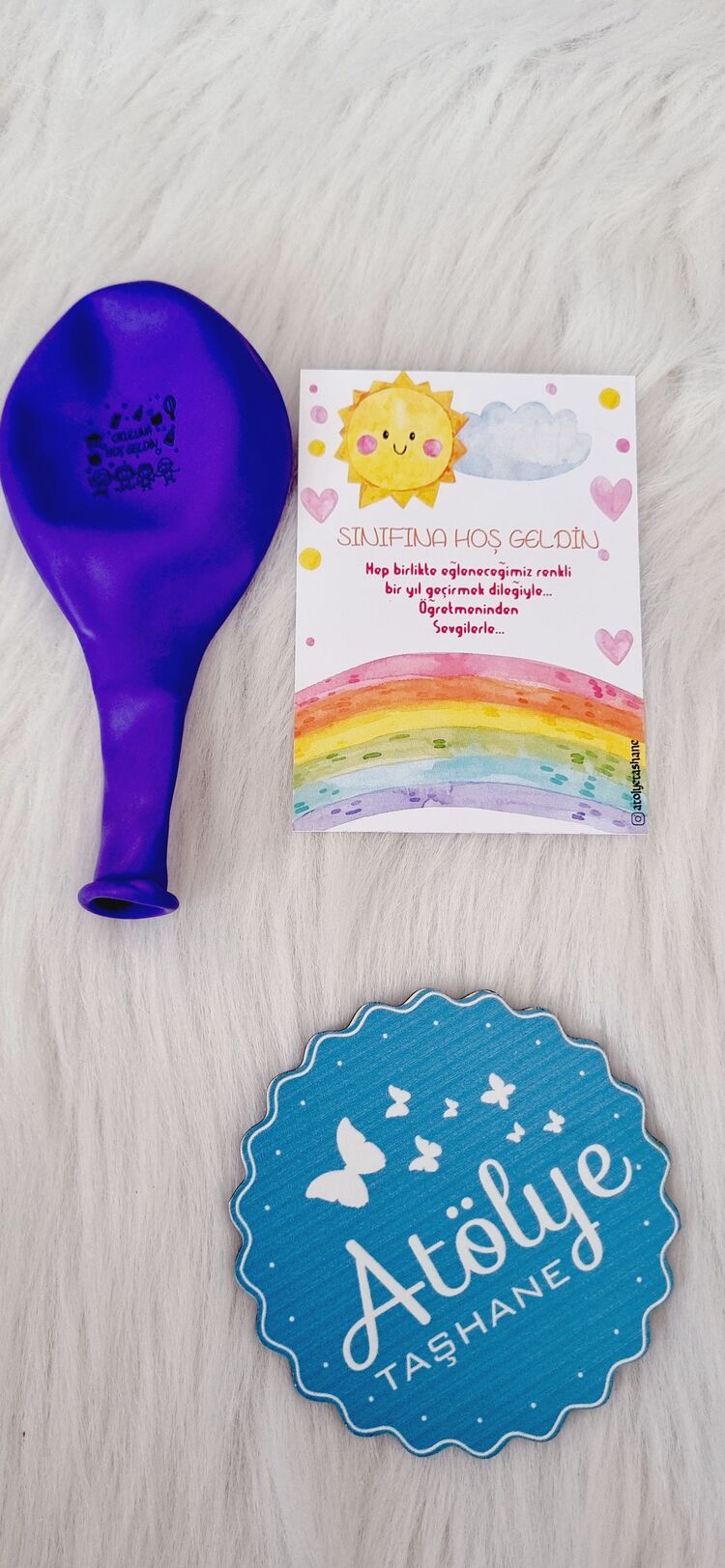 Emoji Çikolata + Okuluna Hoşgeldin Balon 